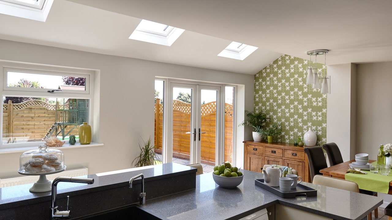 pitched roof windows for kitchen extensions and single storey extensions